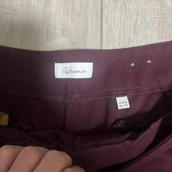 REITMANS Petites Womens SIZE XL PETITES Dark Purple Curvy Fit Dress Pants - Picture 2 of 6